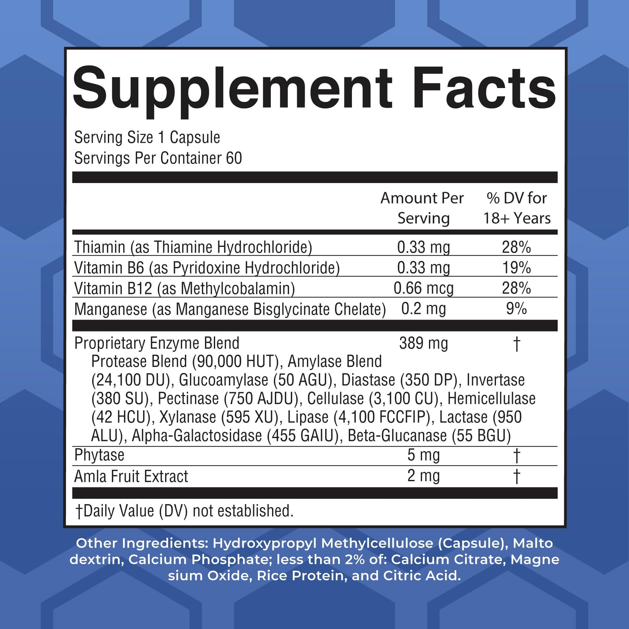 MARYRUTH'S Ultra daily Food Enzymes 60 Capsules side view