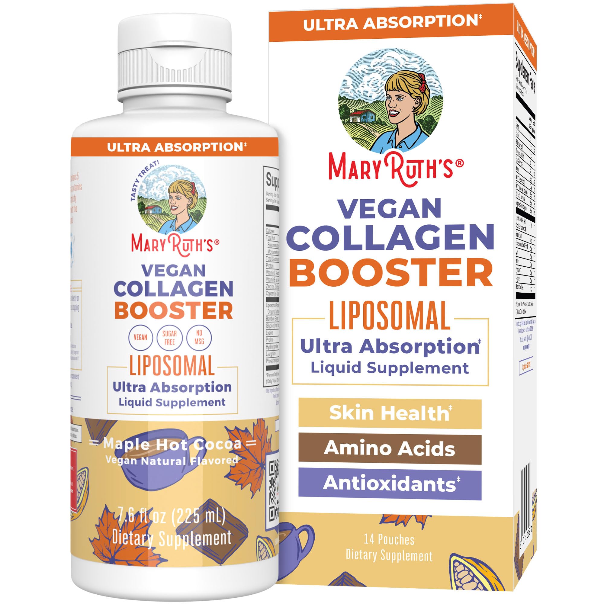 MARYRUTH'S Vegan Collagen support Liposomal 215g front view