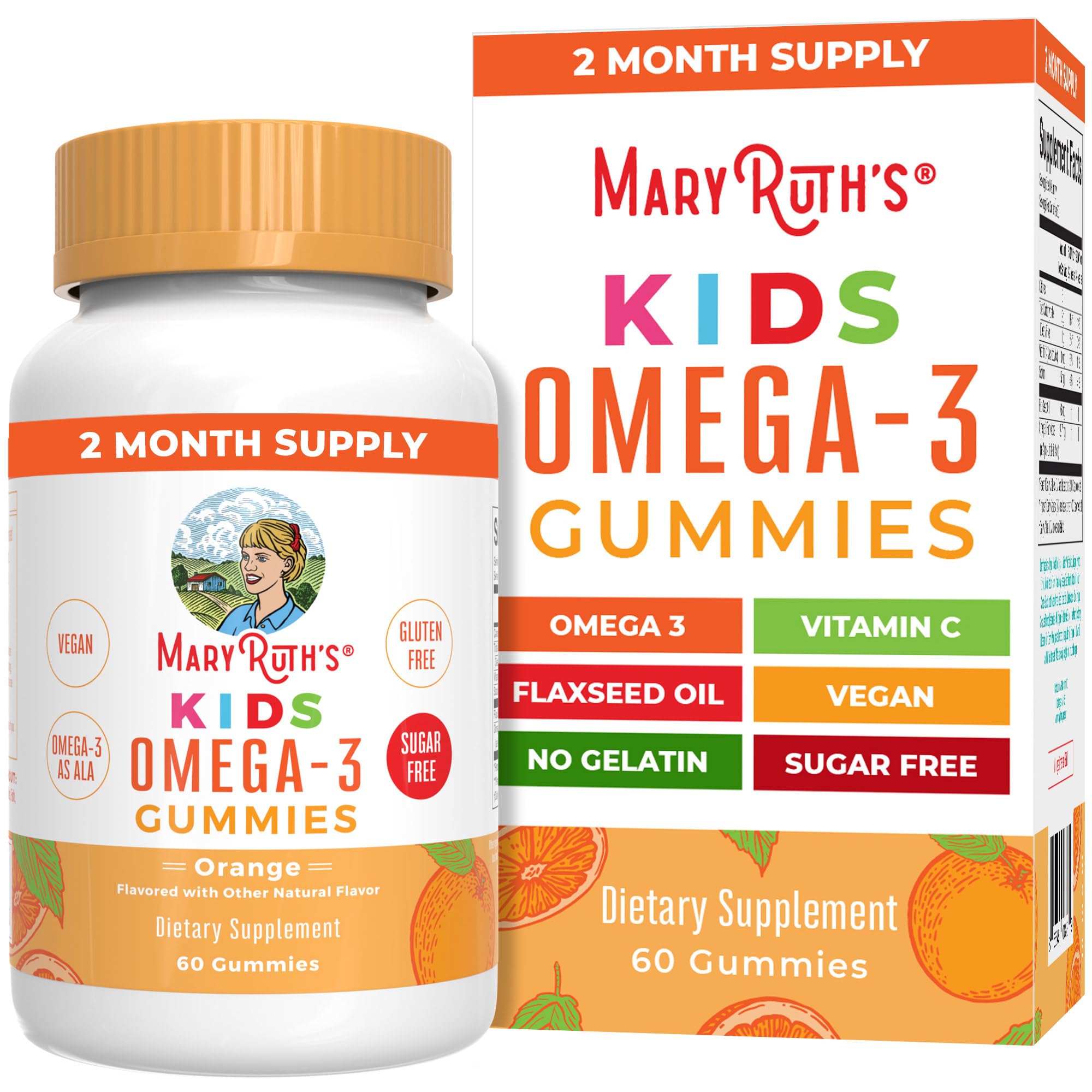 MARYRUTH'S Vegan Omega-3 Gummies for Kids bottle front view