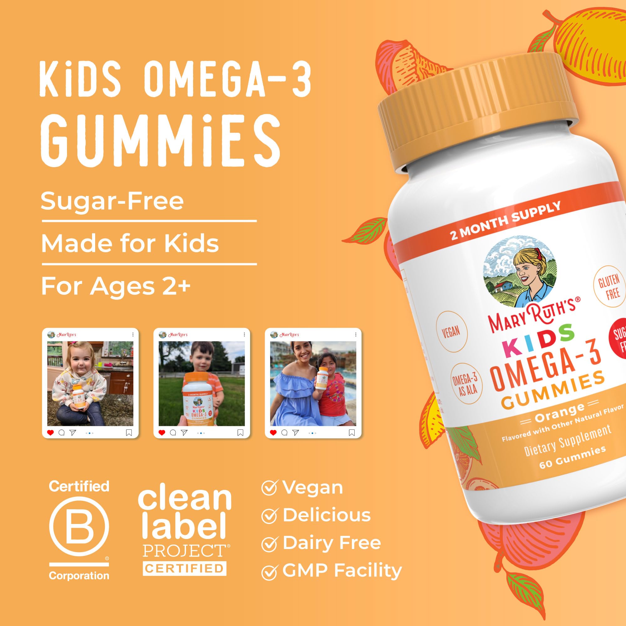 MARYRUTH'S Vegan Omega-3 Gummies for Kids gummies in a bowl