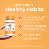 MARYRUTH'S Vegan Omega-3 Gummies for Kids gummies on a spoon