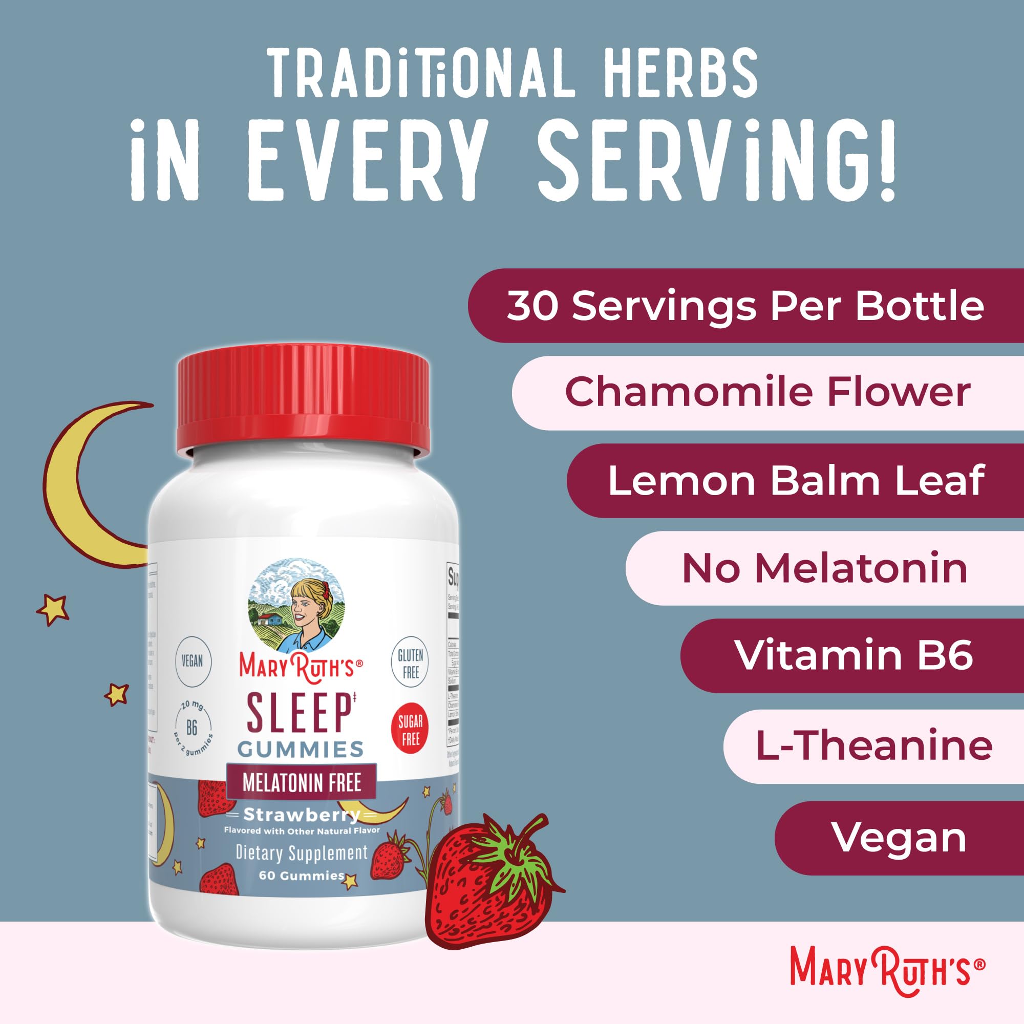 MARYRUTH'S Vegan Sleep Gummies alongside a bedtime routine