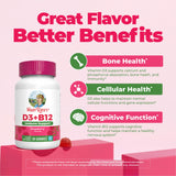 MARYRUTH'S Vitamin D3 & B12 Gummies displayed with fresh raspberries