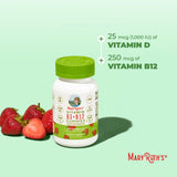 MARYRUTH'S Vitamin D3 + B12 Gummies open jar showing gummies
