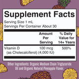 MARYRUTH'S Vitamin D3 Liquid Drops bottle side view