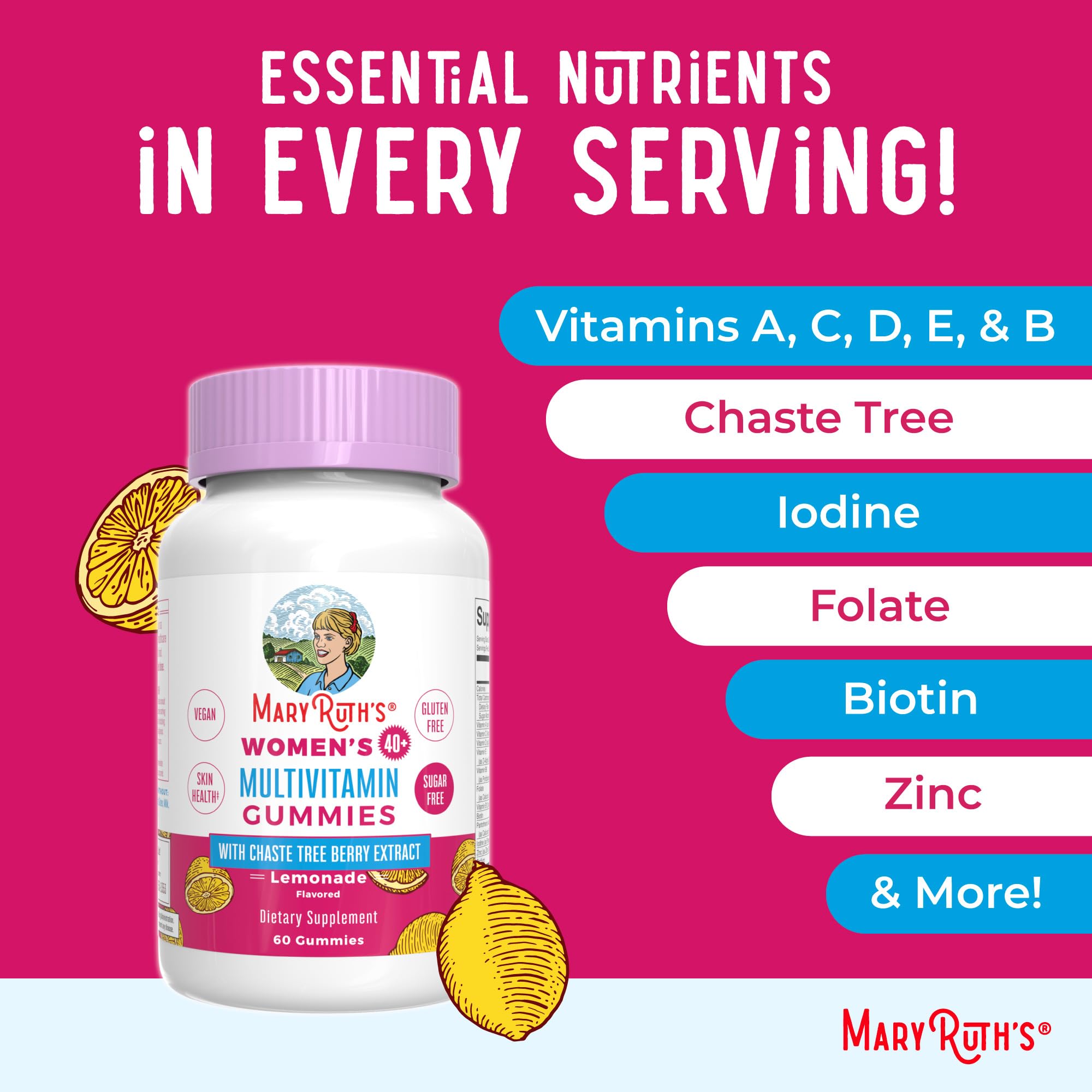 MARYRUTH'S Women's Multivitamin Gummies 40+ on a table