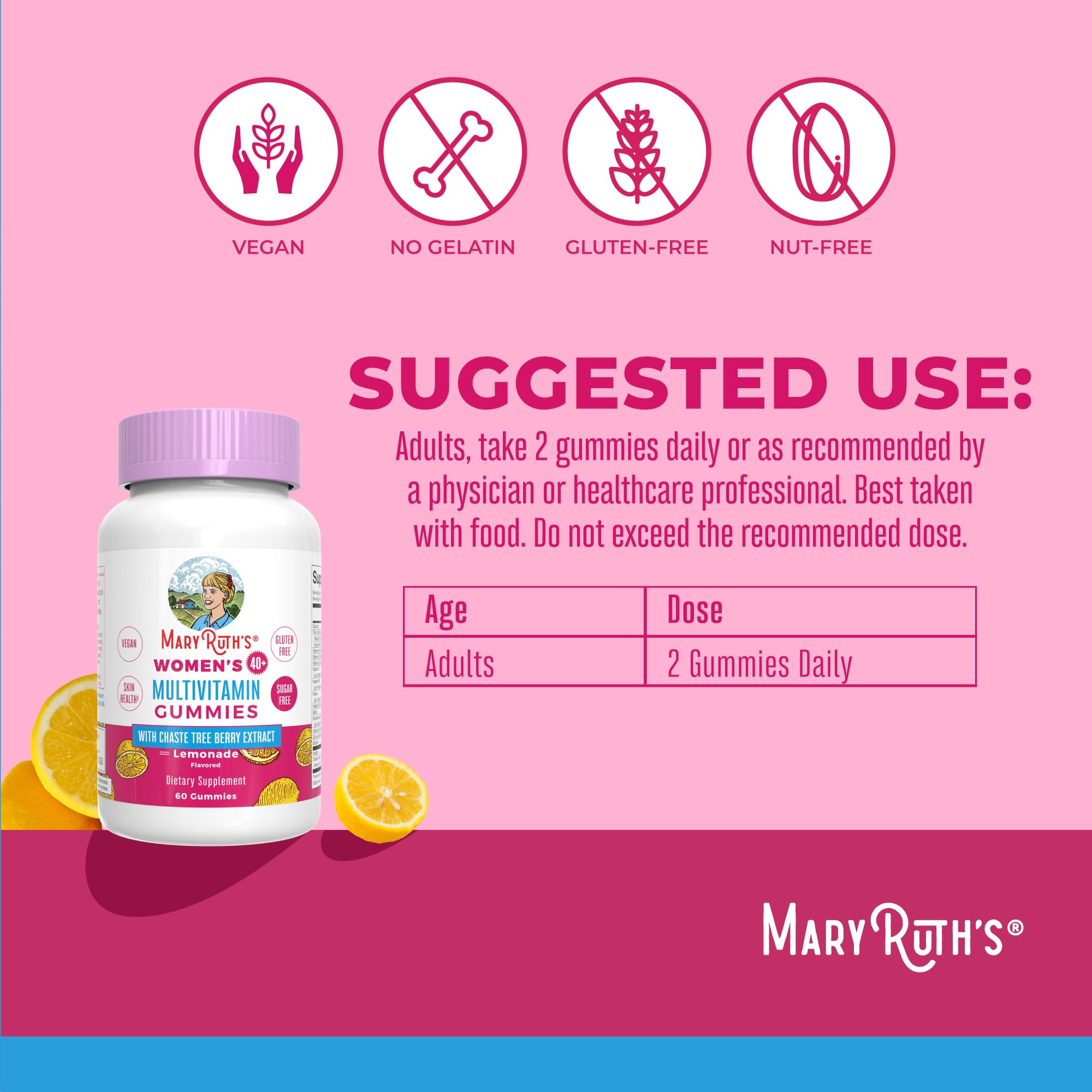 MARYRUTH'S Women's Multivitamin Gummies 40+ packaging