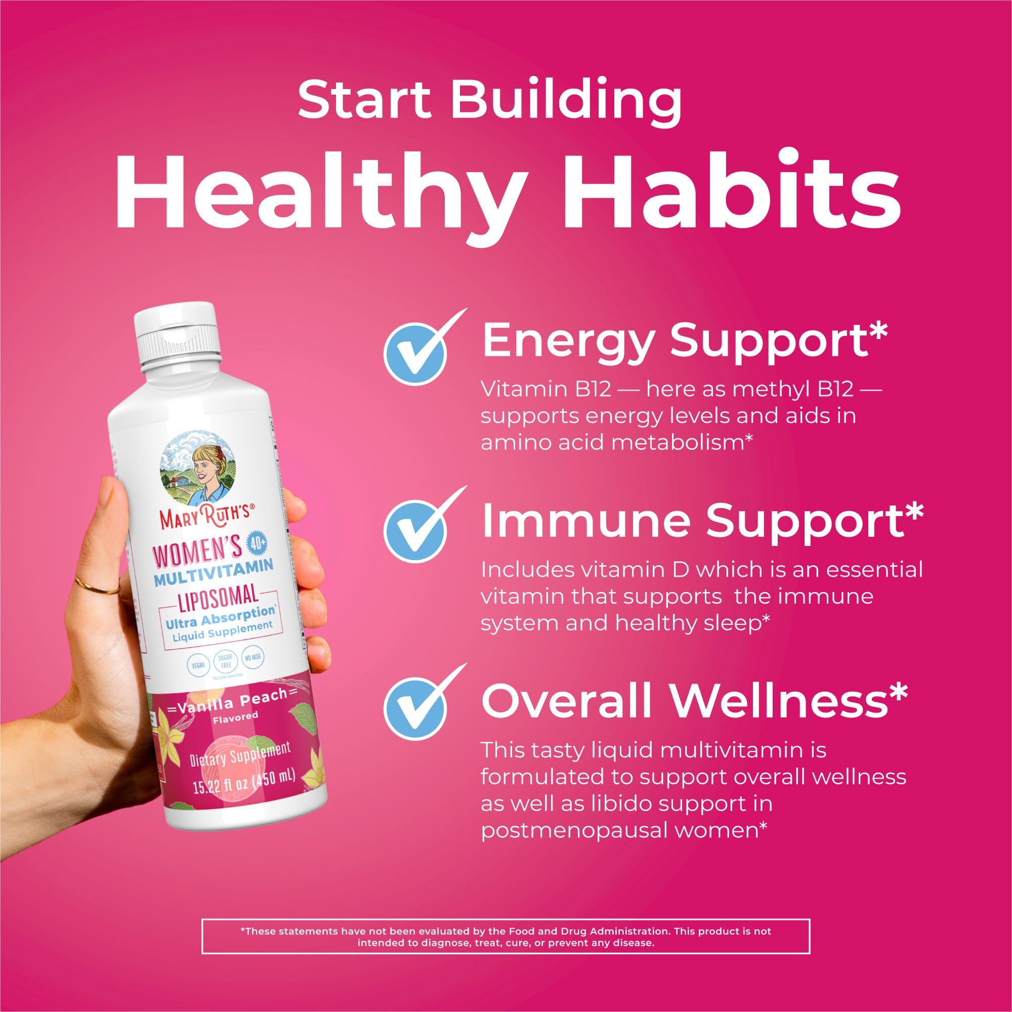 MARYRUTH'S Womens Multivitamin 40 Plus Liquid 240g ingredients list