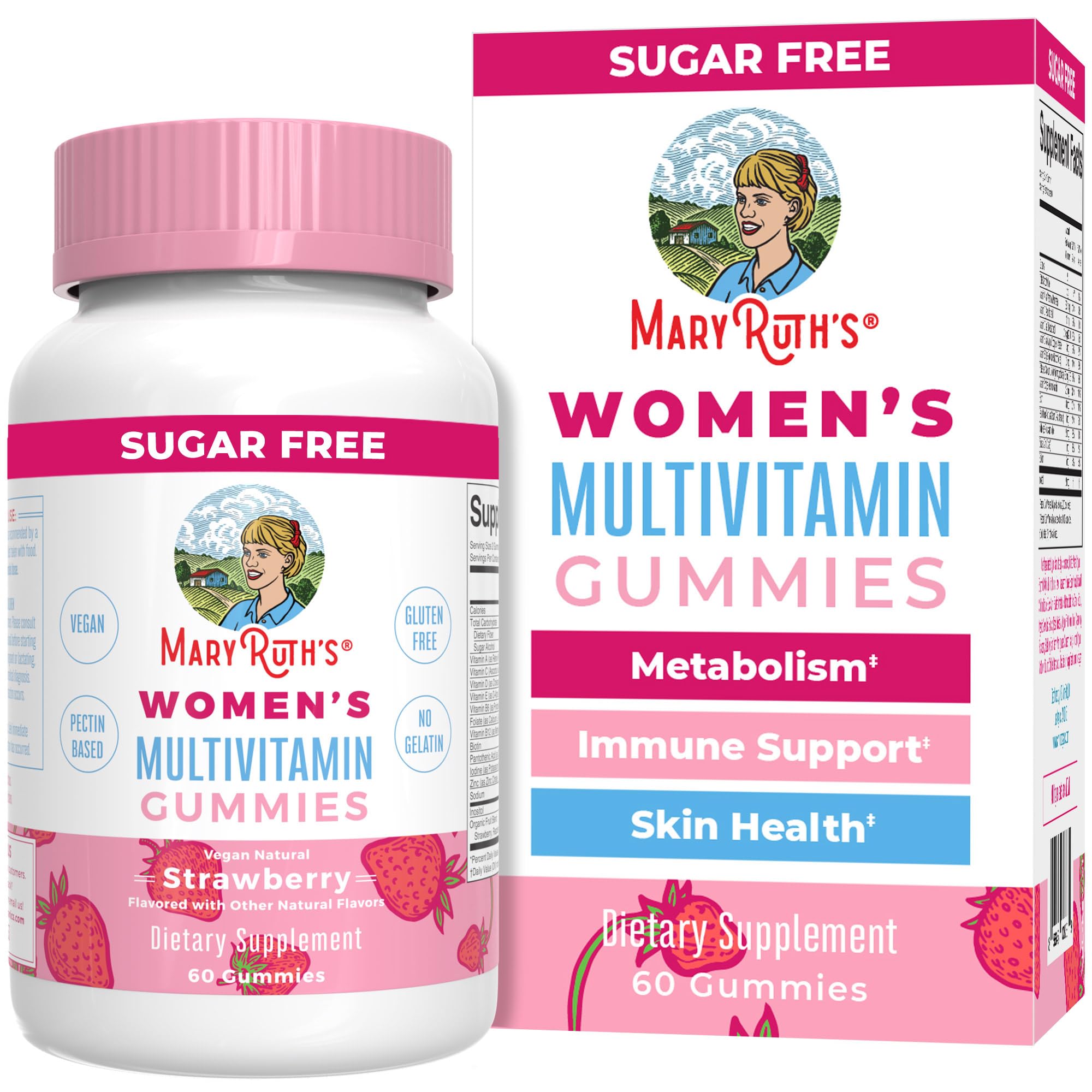 MARYRUTH'S Womens Multivitamin Gummies strawberry flavour front view