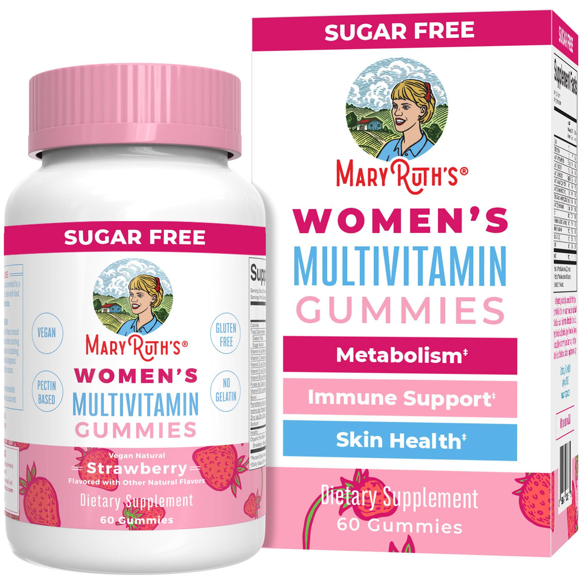 MARYRUTH'S Womens Multivitamin Gummies strawberry flavour front view