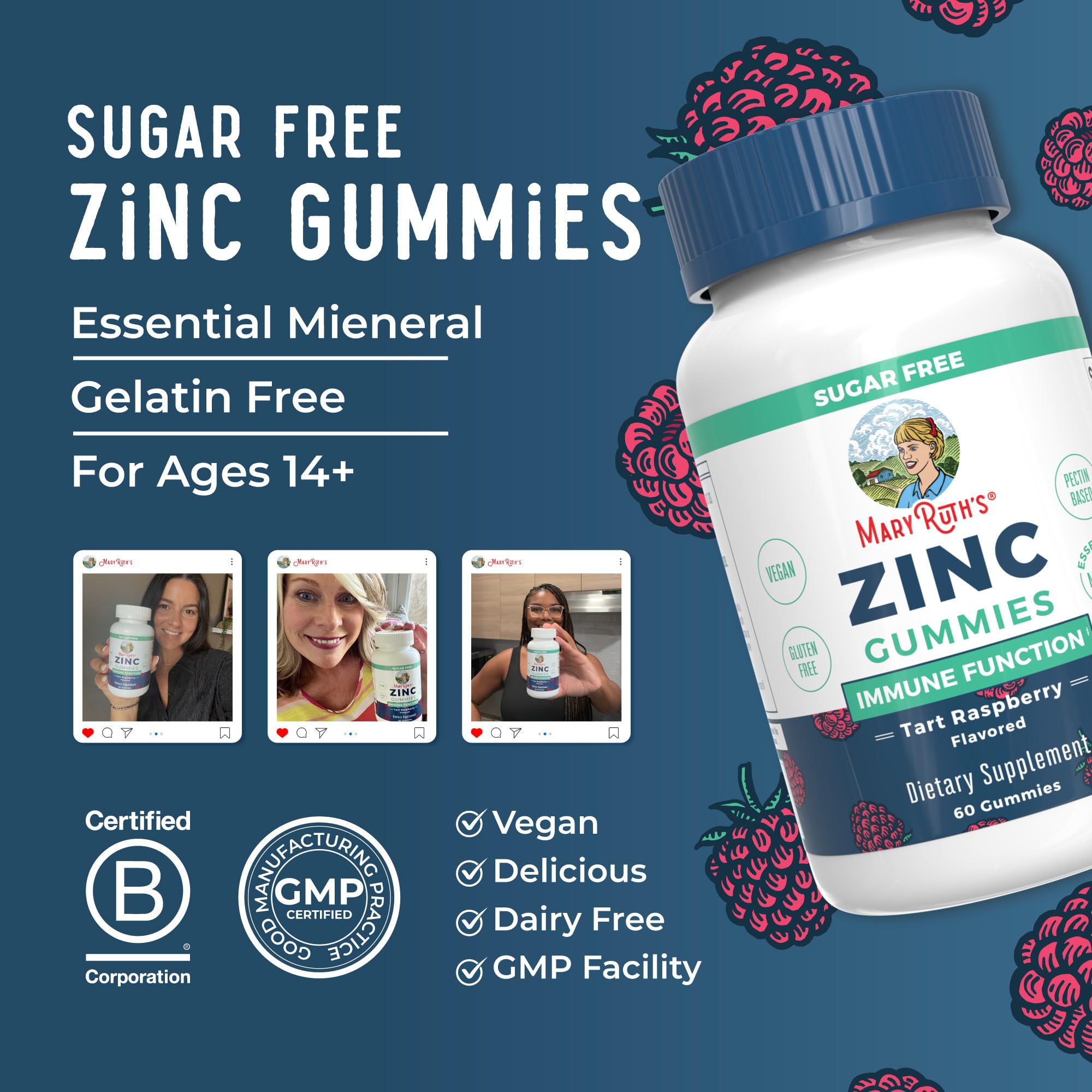 MARYRUTH'S Zinc Gummies ingredients list