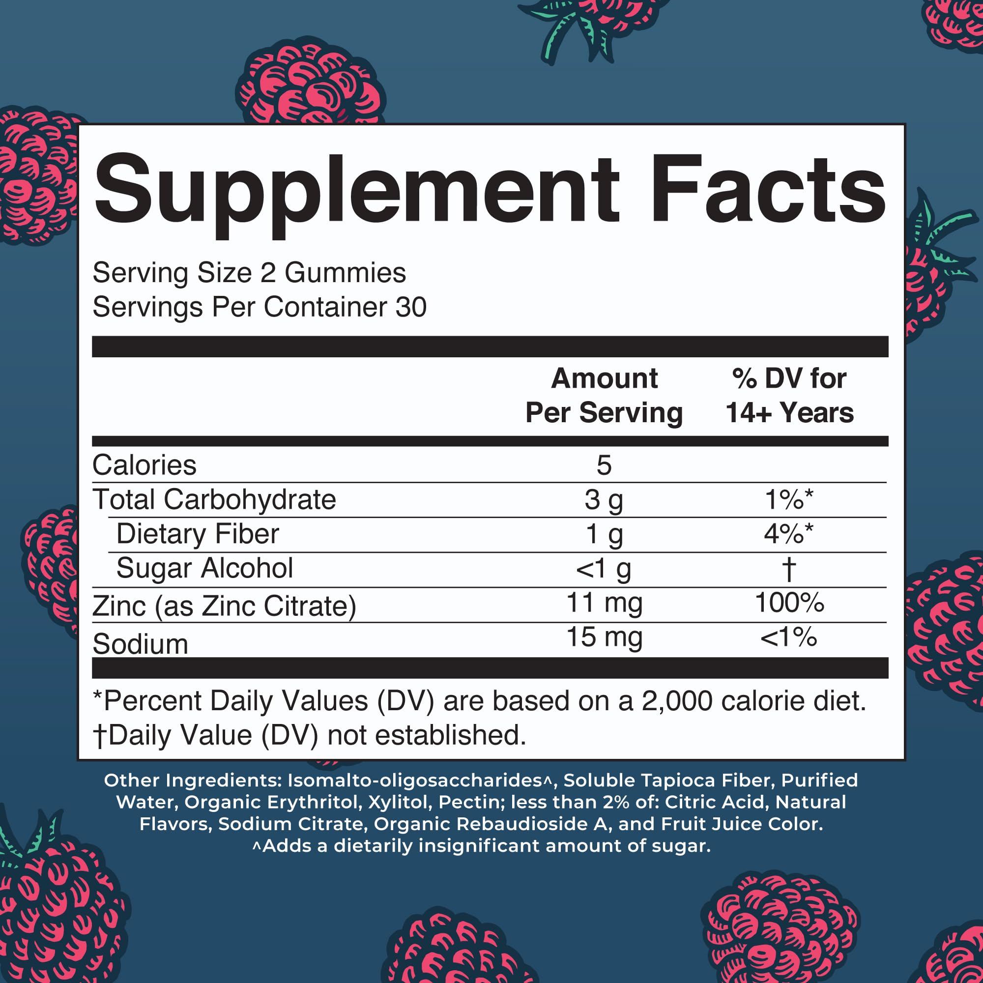 MARYRUTH'S Zinc Gummies raspberry flavour close-up
