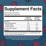 MARYRUTH'S Zinc Gummies raspberry flavour close-up