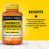 MASON NATURAL Acidophilus Probiotic Capsules side view with label