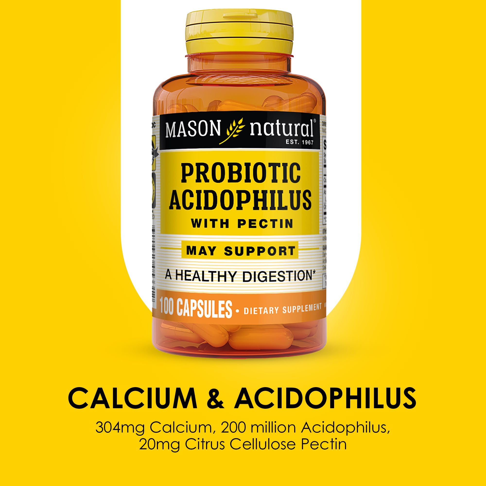 MASON NATURAL Acidophilus Probiotic Capsules with a measuring spoon