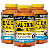 MASON NATURAL Calcium 600mg with Vitamin D3 Coffee Mocha Chewables front view