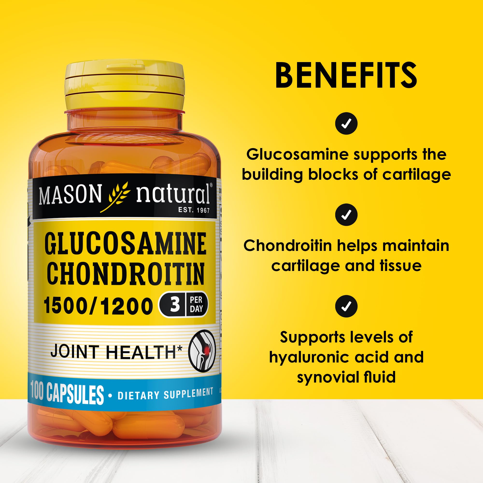 MASON NATURAL Chondroitin Supplement 1500mg back view