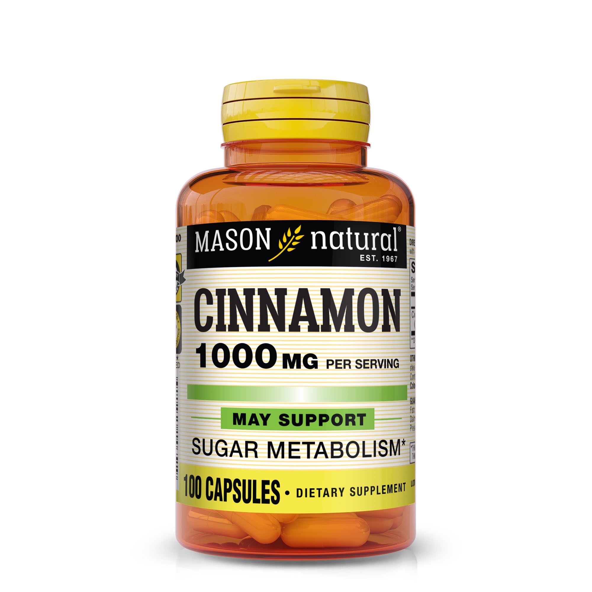 MASON NATURAL Cinnamon Capsules 1000mg front view