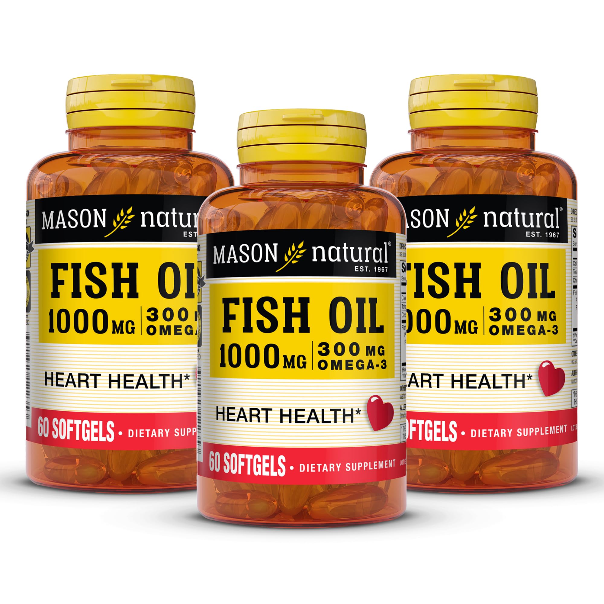 MASON NATURAL Fish Oil 1000 mg supplement front view