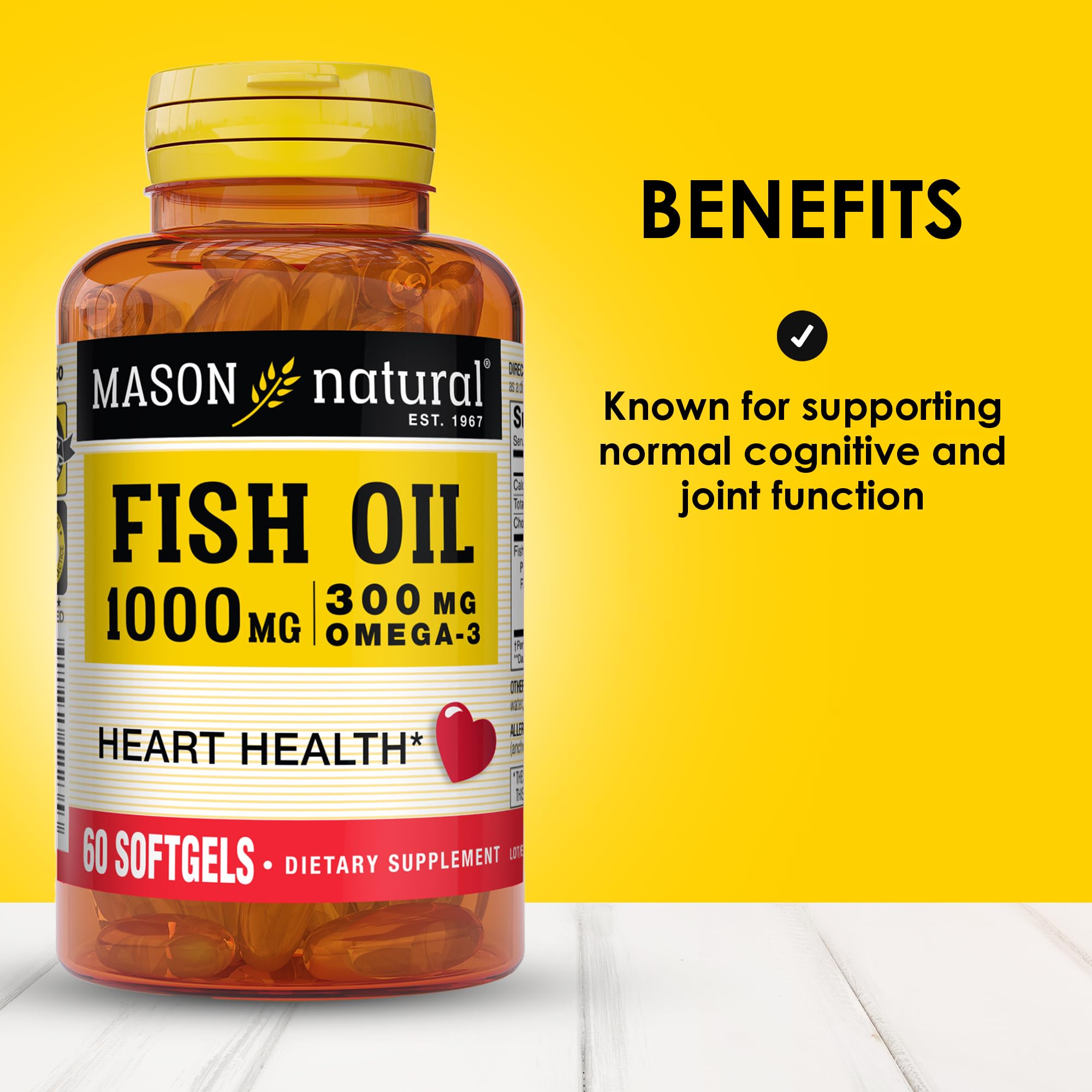 MASON NATURAL Fish Oil 1000 mg supplement side view