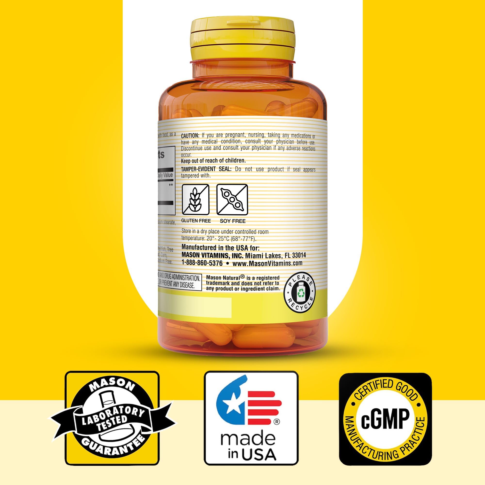 MASON NATURAL Ginger Supplement 500mg packaging