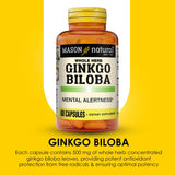 MASON NATURAL Ginkgo Biloba Capsules 500mg close-up of capsules