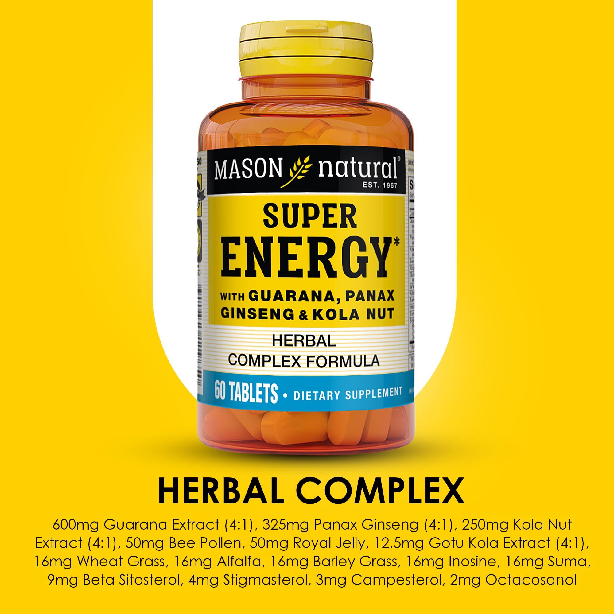 MASON NATURAL Ginseng Herbal Supplement lifestyle scene on a kitchen table
