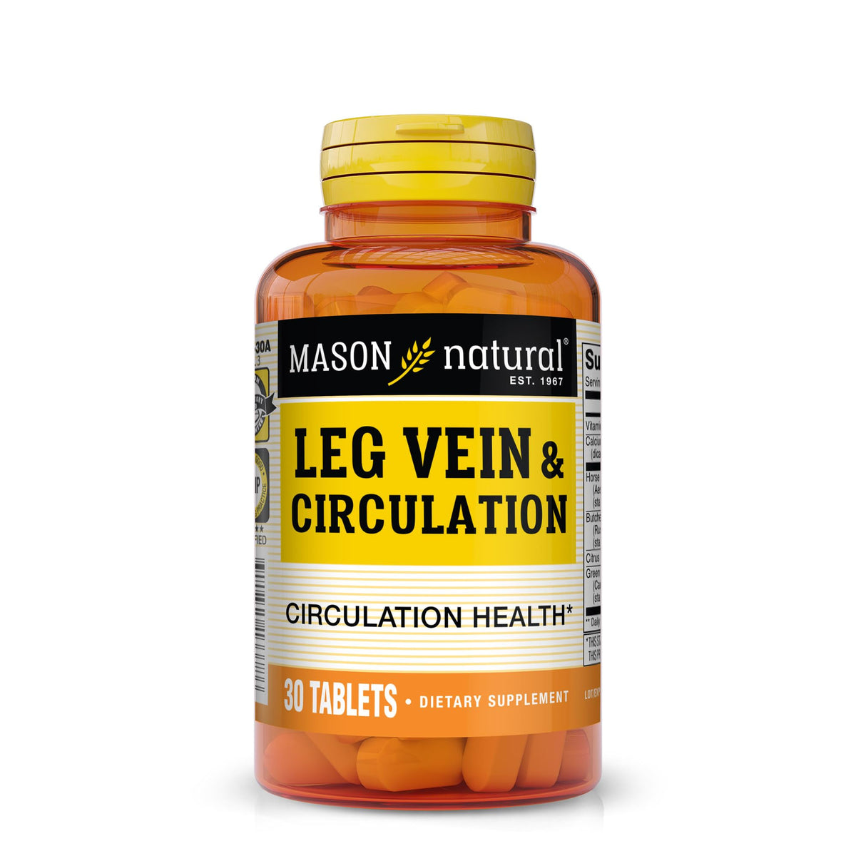 MASON NATURAL Leg Vein & Circulation Tablets front view with packaging