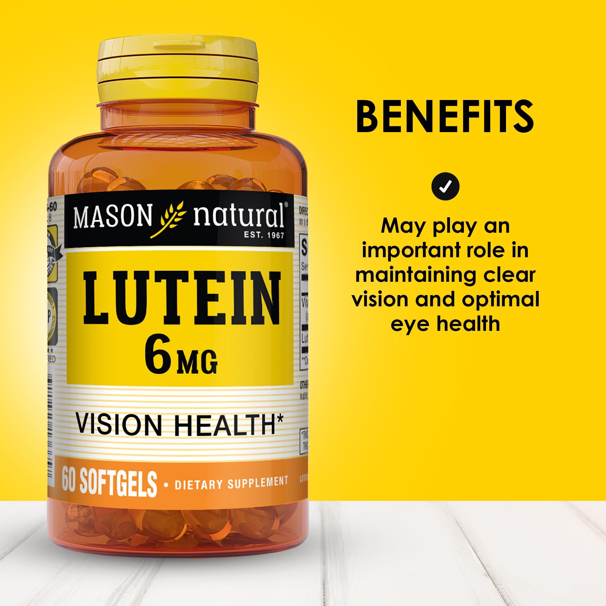 MASON NATURAL Lutein Softgel 6mg back view