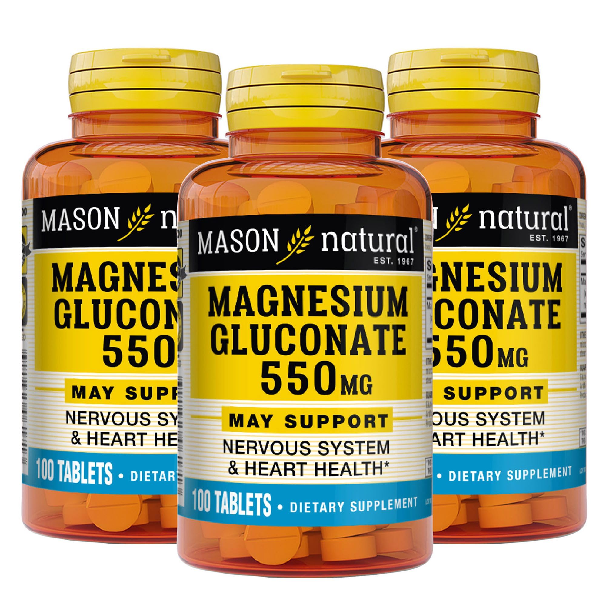 MASON NATURAL Magnesium 30mg tablets bottle front view
