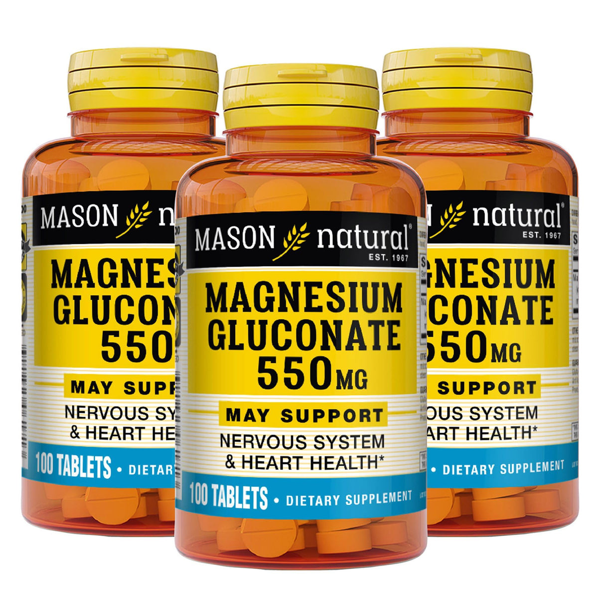 MASON NATURAL Magnesium 30mg tablets bottle front view