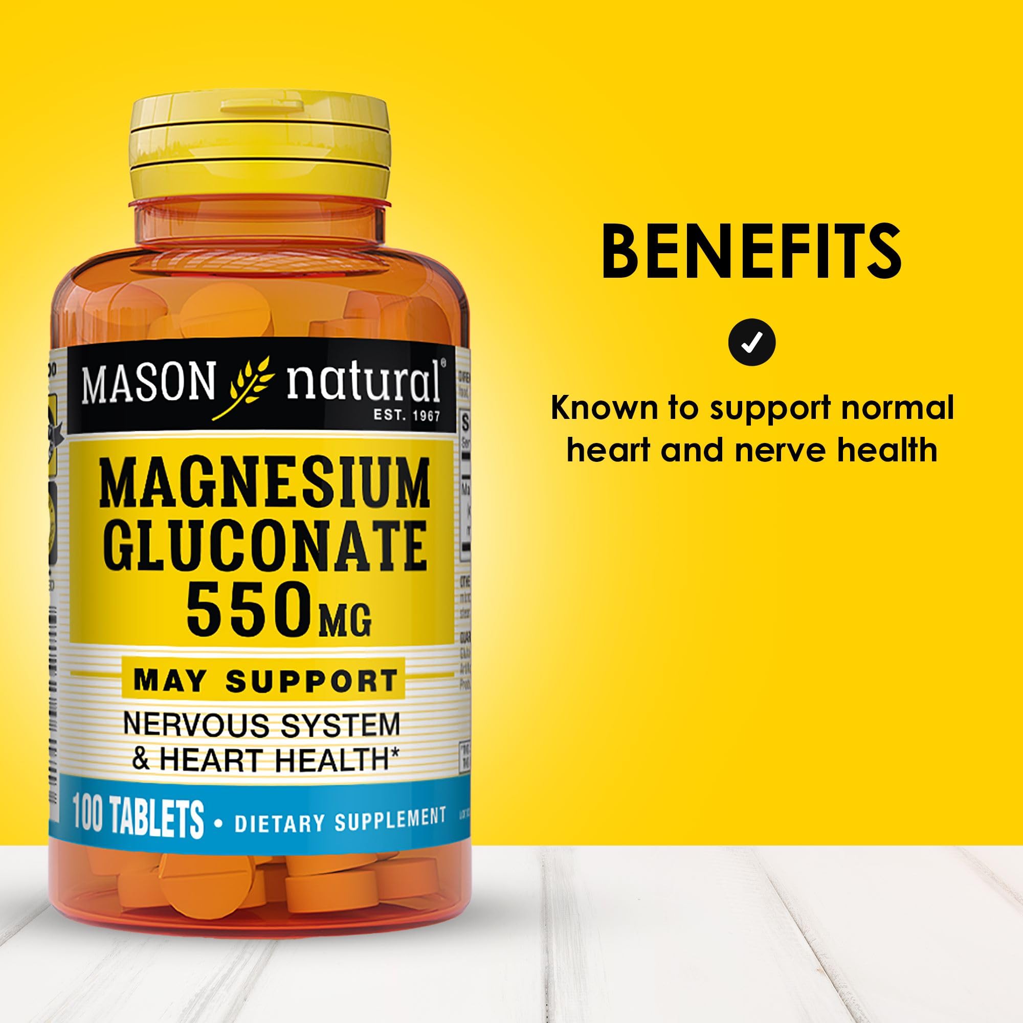 MASON NATURAL Magnesium tablets close-up