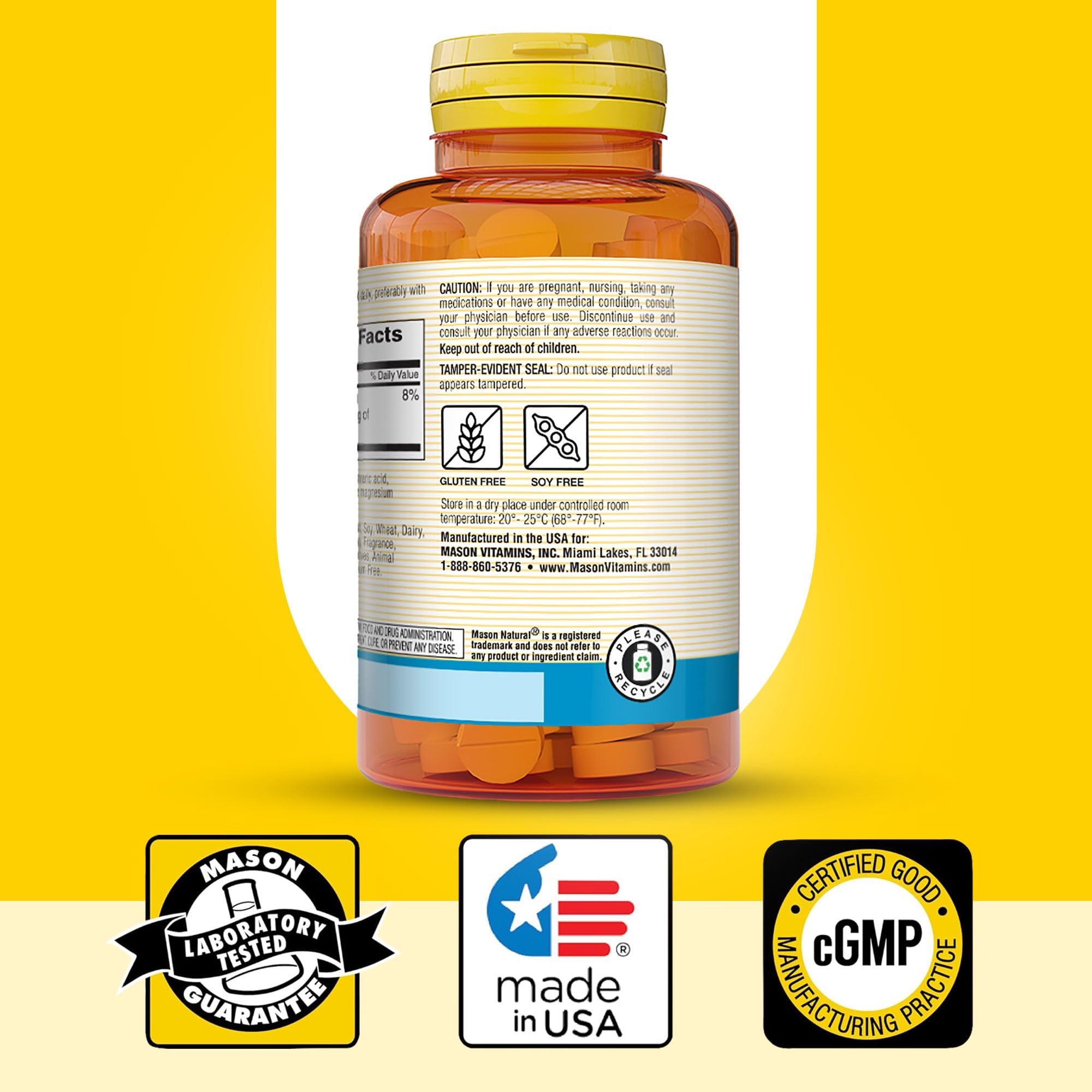 MASON NATURAL Magnesium tablets ingredients list