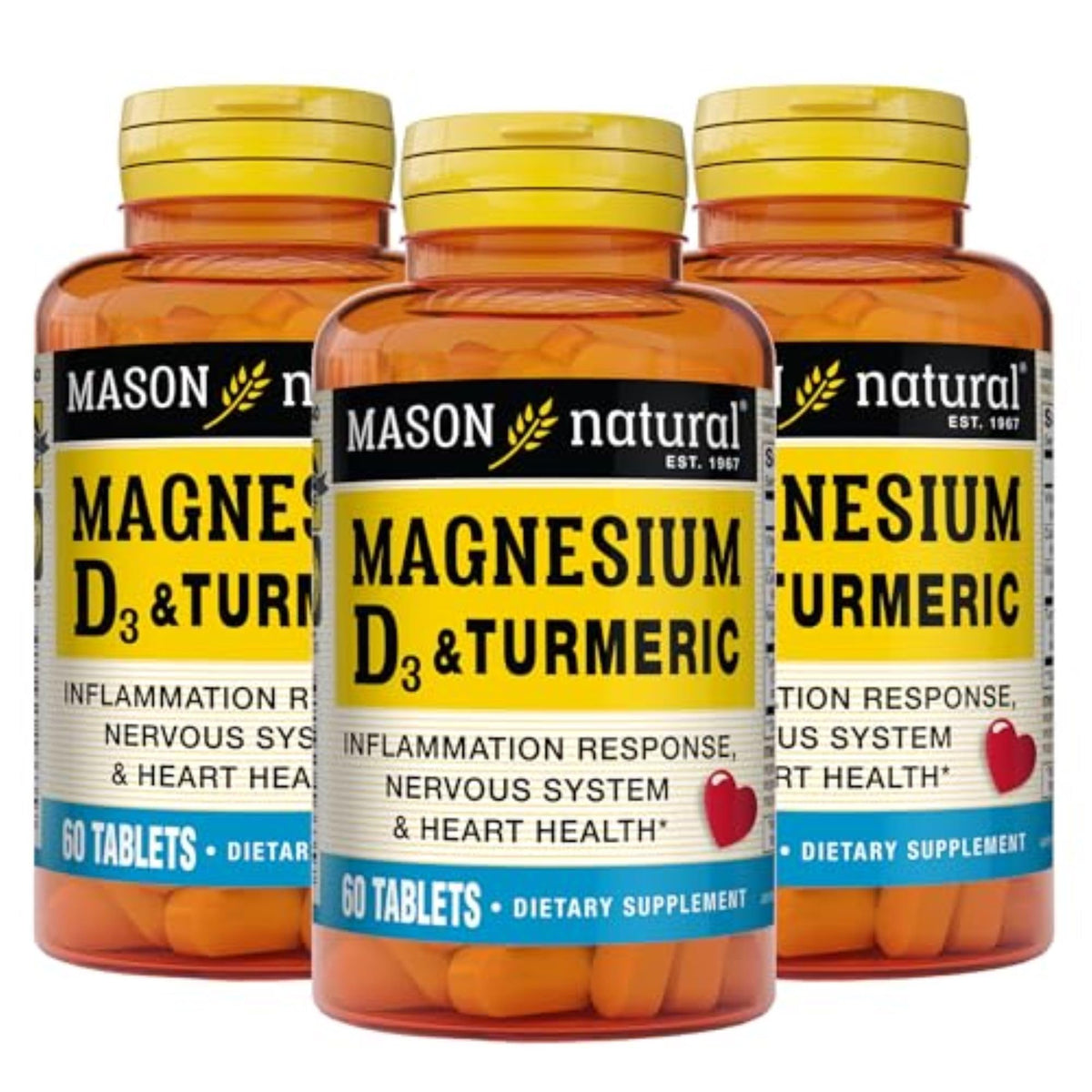 MASON NATURAL Magnesium & Vitamin D3 supplement front view