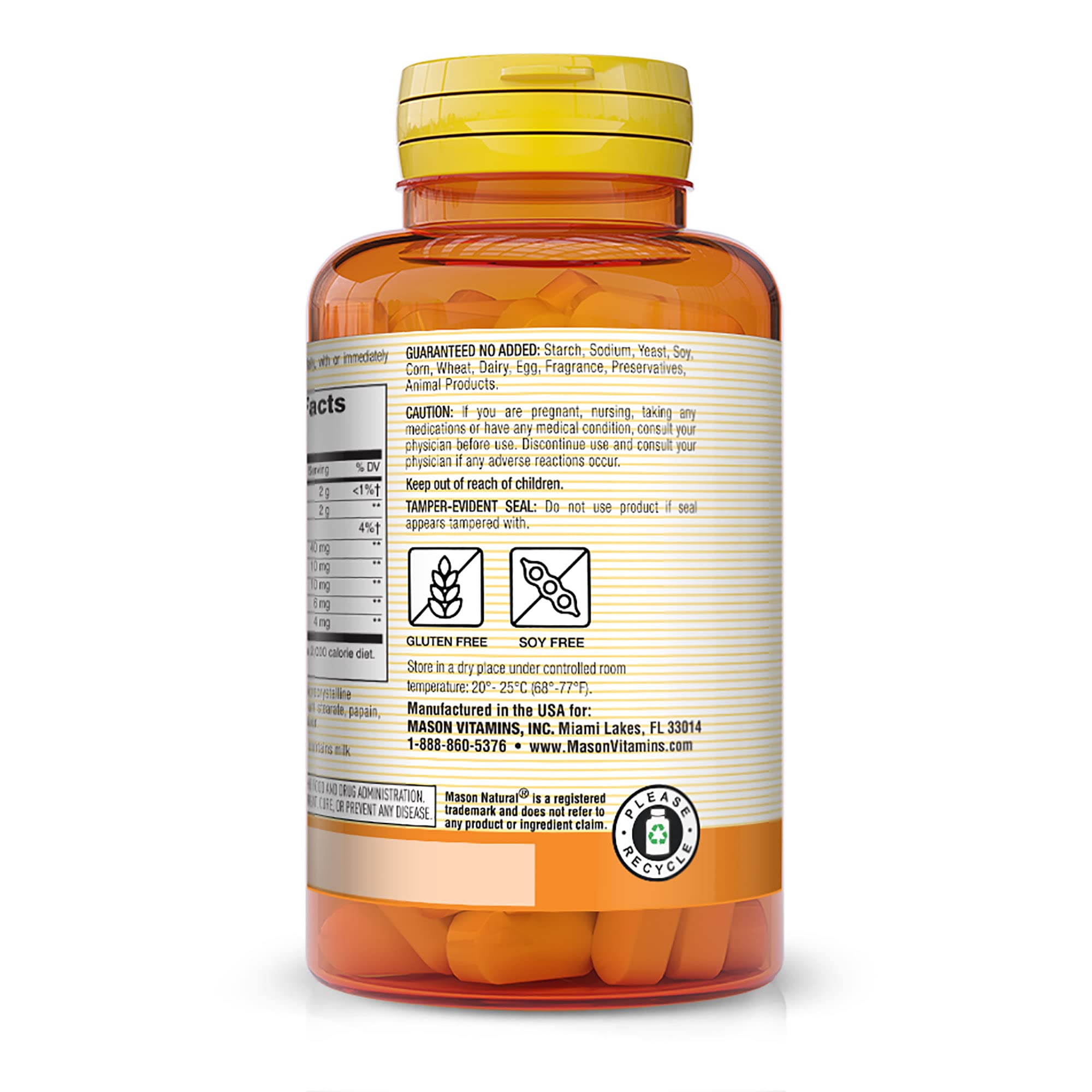 MASON NATURAL Multi-Enzyme Supplement 280g side view
