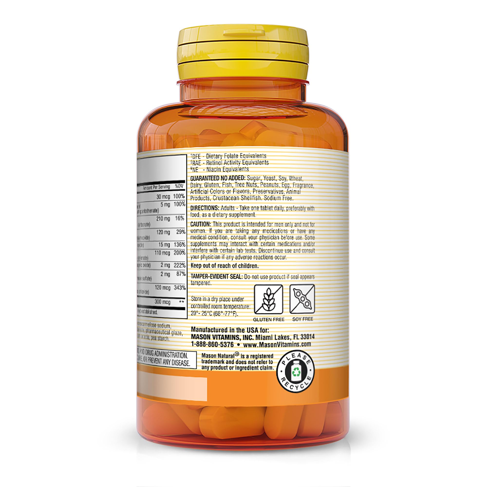 MASON NATURAL Multivitamins for Men ingredients list