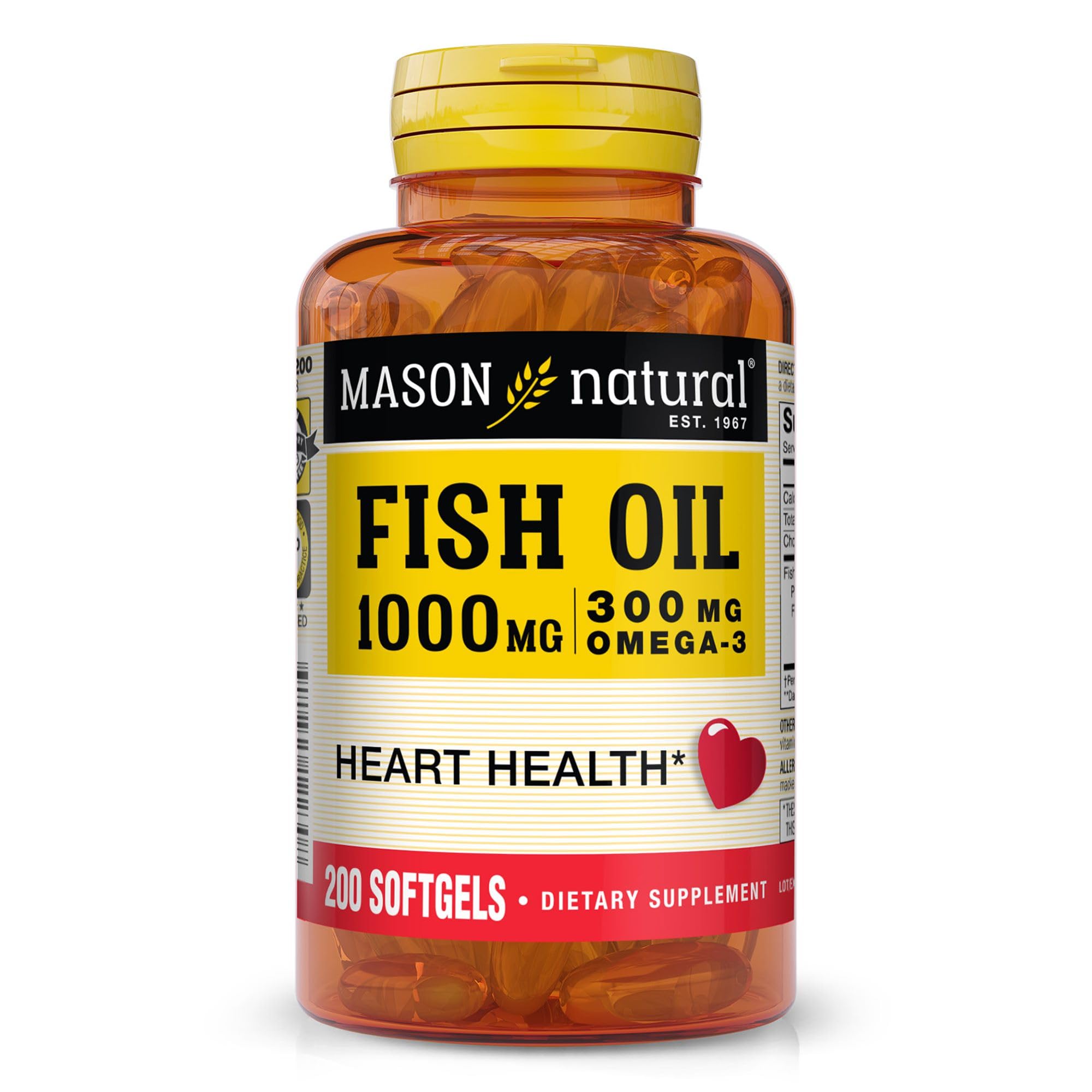 MASON NATURAL Omega 3 Fish Oil Softgels 1000mg front view