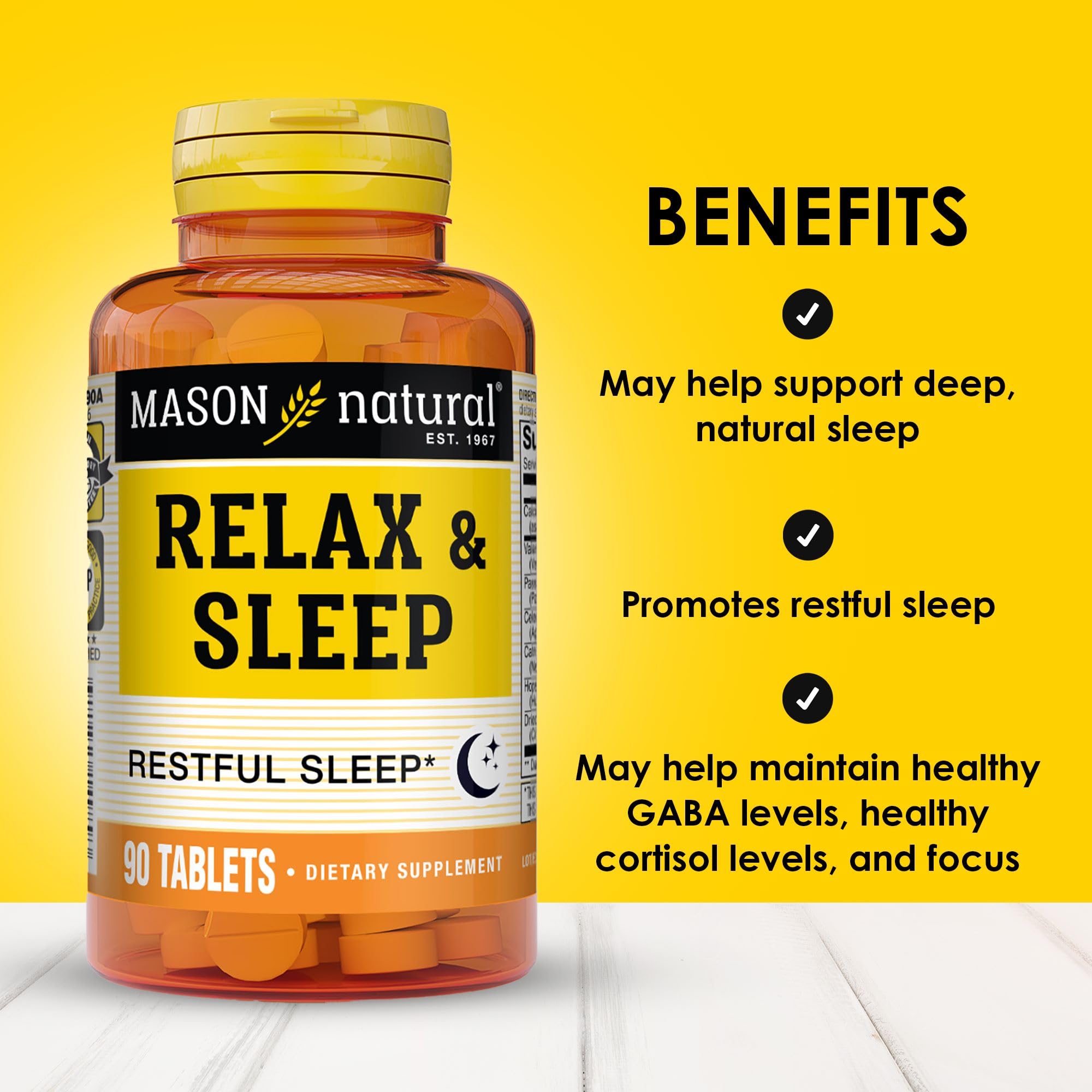 MASON NATURAL Valerian Root 60 Tablets side view