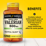 MASON NATURAL Valerian Root Capsules 500mg side view