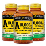 MASON NATURAL Vitamin A 3000 mcg softgel bottle front view