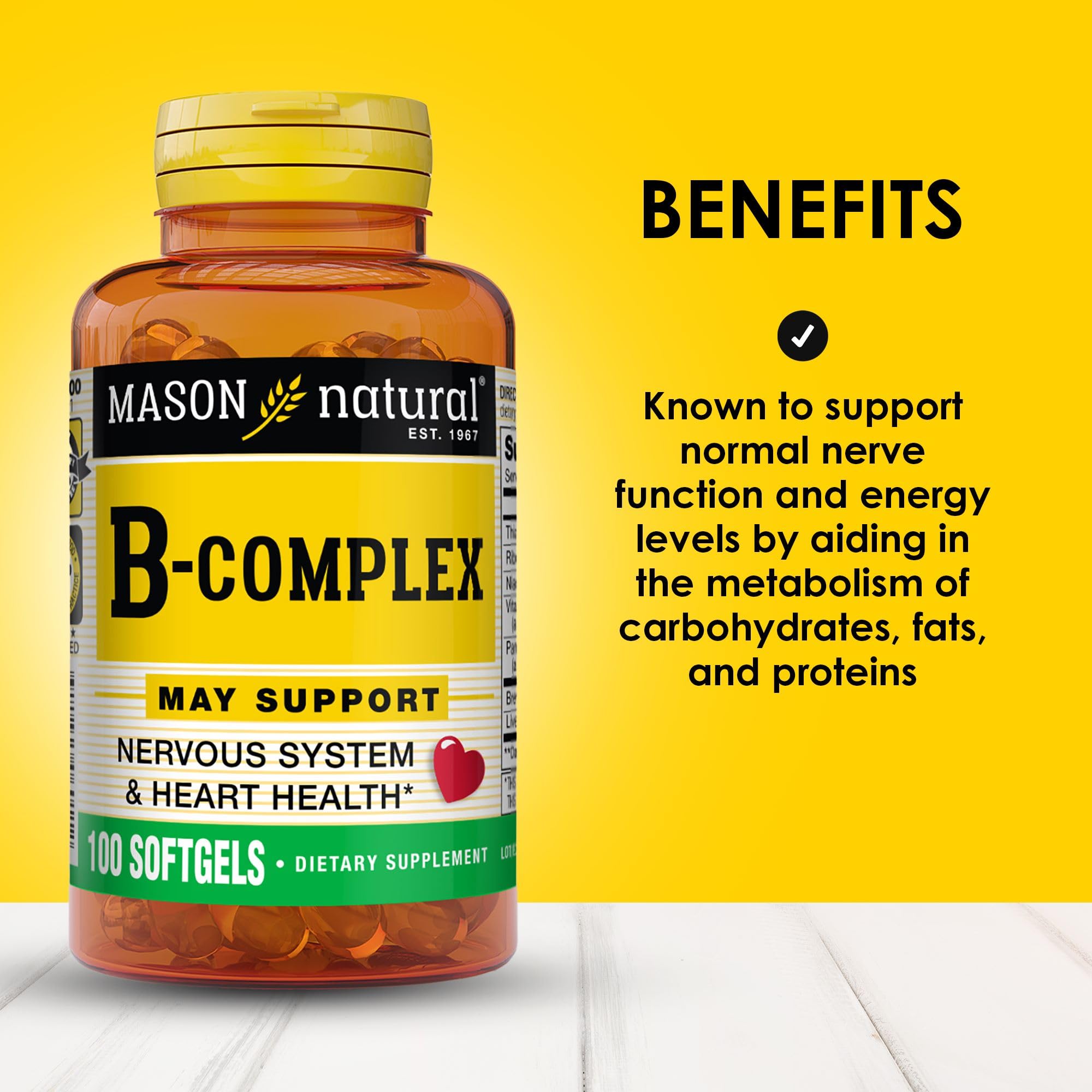 MASON NATURAL Vitamin B Complex softgel side view