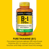 MASON NATURAL Vitamin B1 Thiamine 250mg supplement ingredients list
