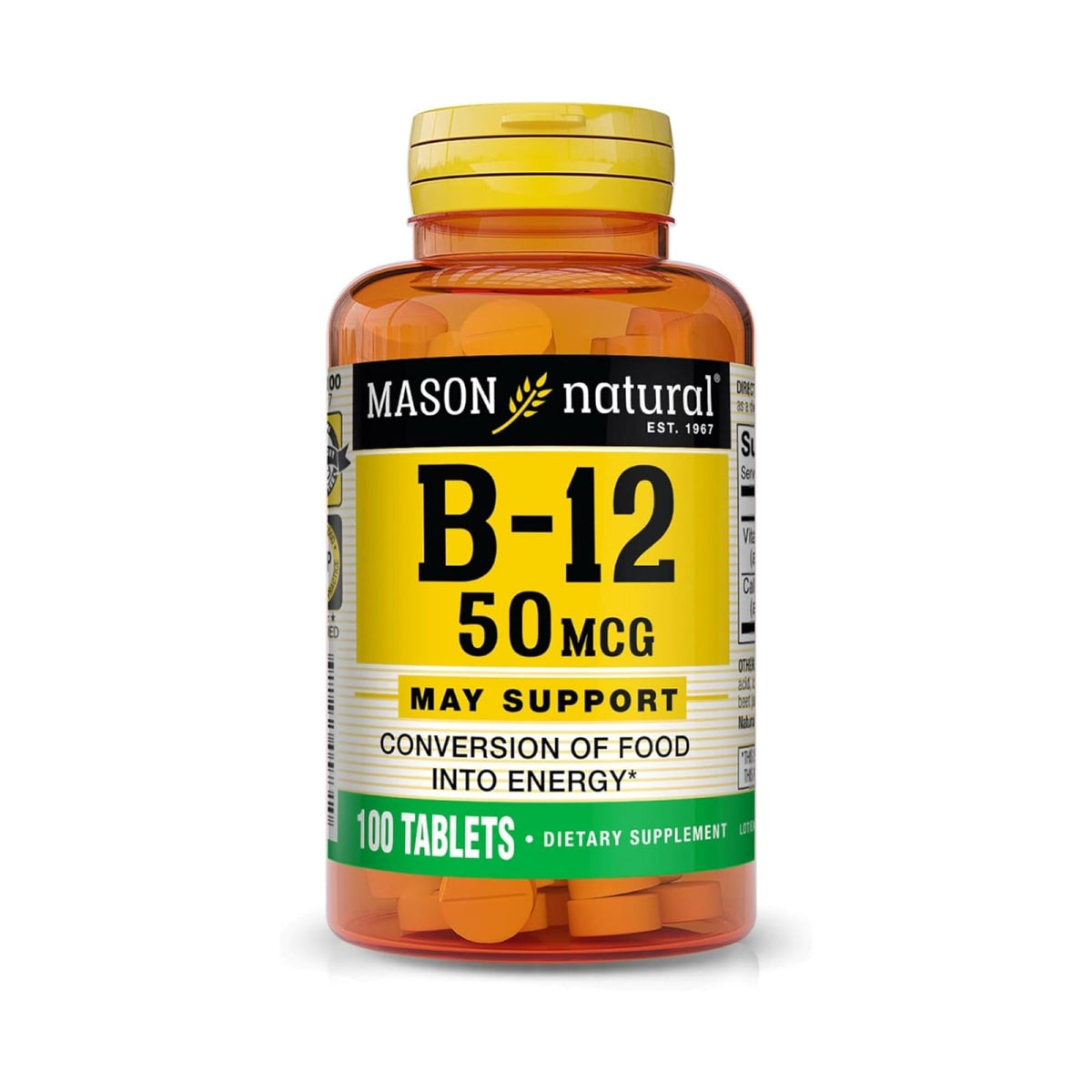 MASON NATURAL Vitamin B12 50mcg supplement front view