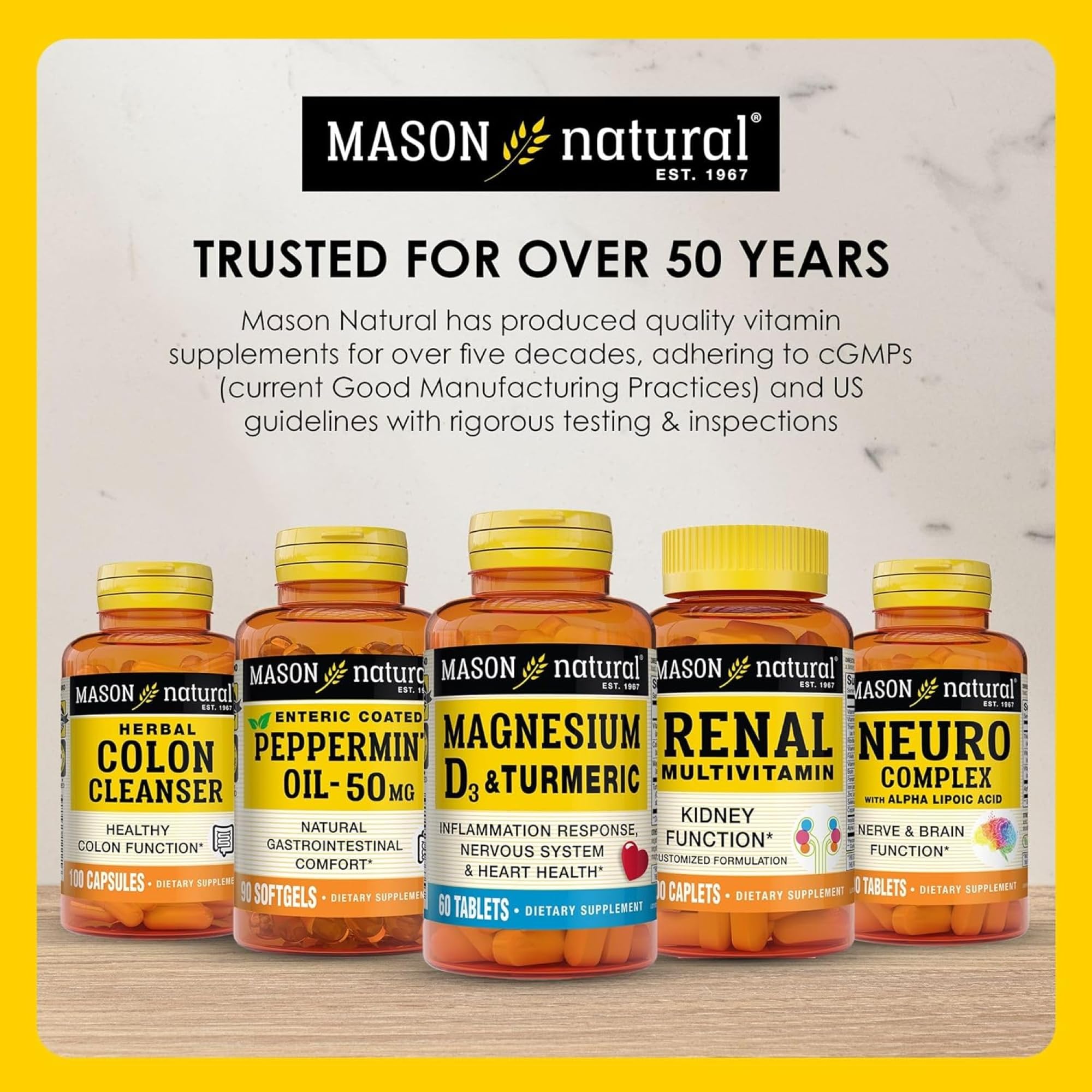 MASON NATURAL Vitamin B12 50mcg supplement on a table
