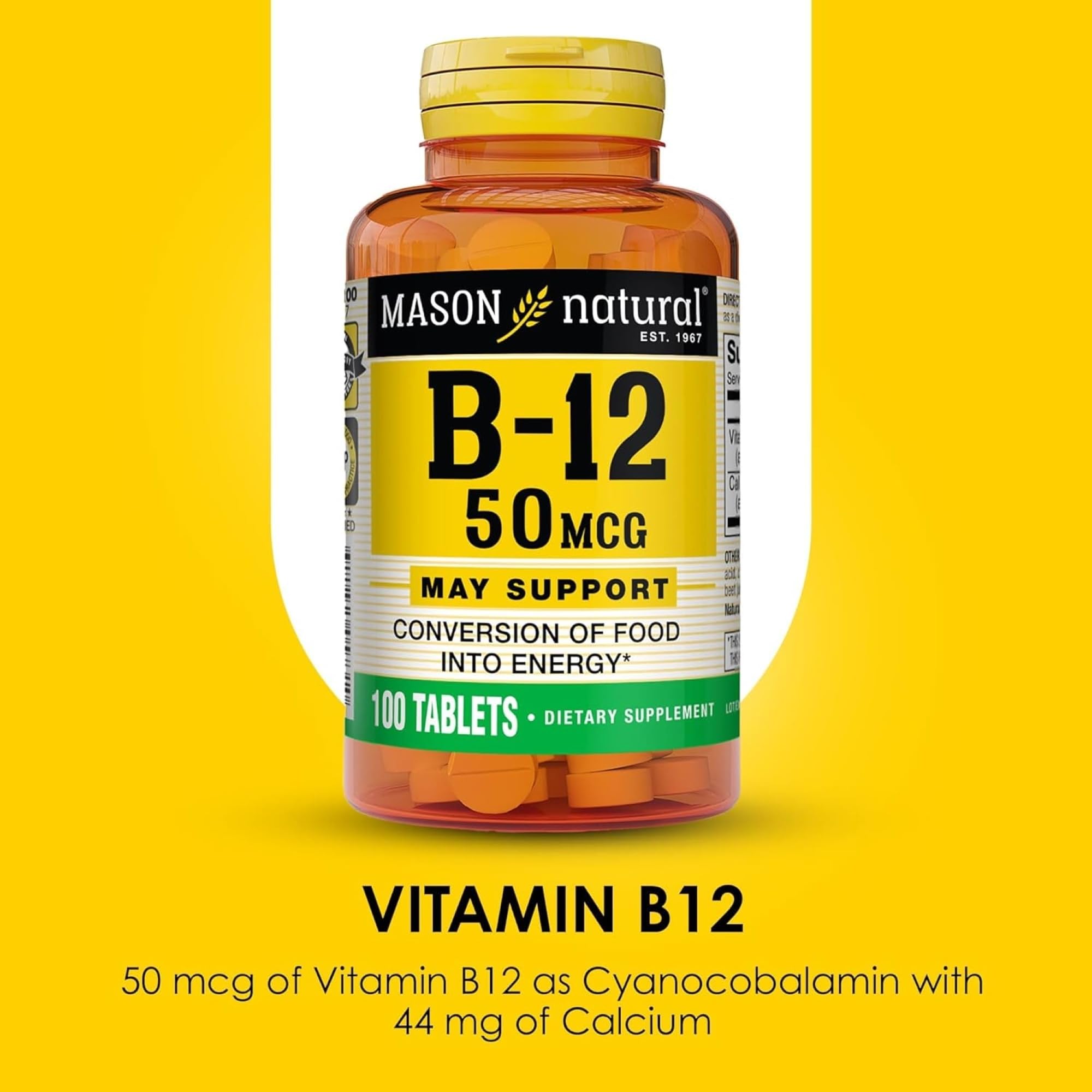 MASON NATURAL Vitamin B12 50mcg supplement packaging