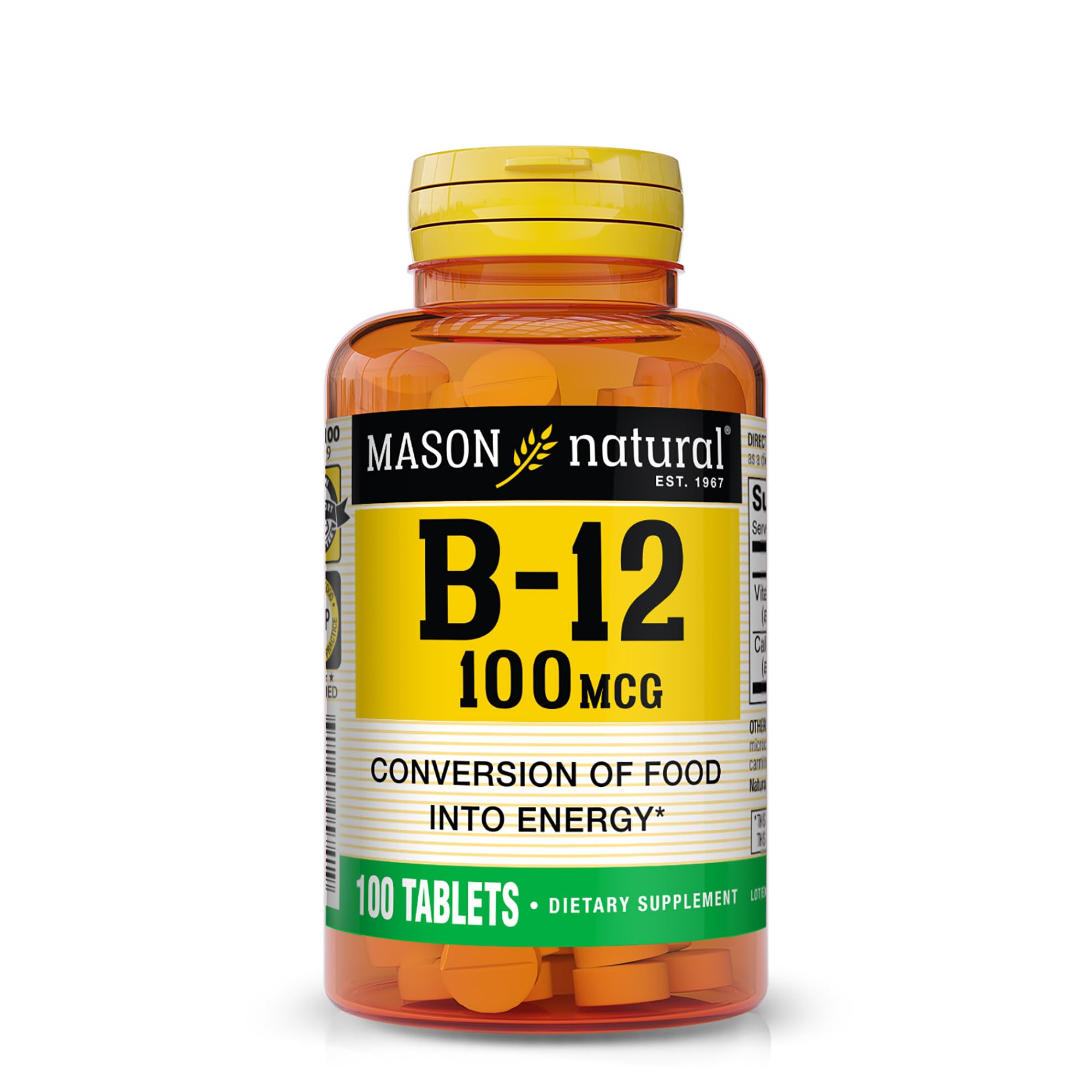MASON NATURAL Vitamin B12 Tablets 100 mcg front view