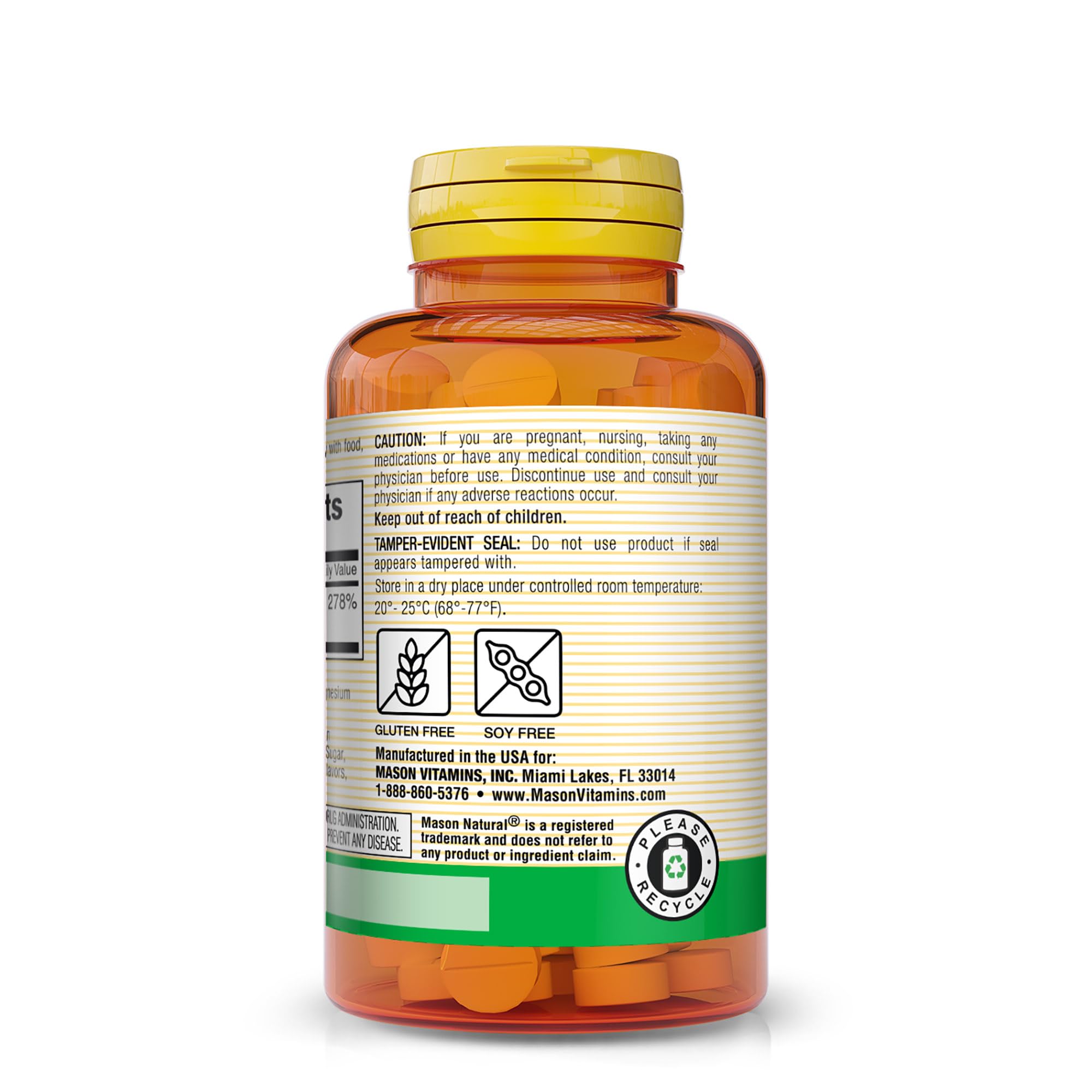MASON NATURAL Vitamin C Supplement 9g capsule close-up