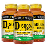 MASON NATURAL Vitamin D3 Softgels 125 mcg front view