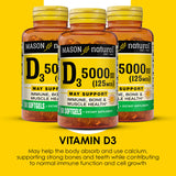 MASON NATURAL Vitamin D3 Softgels 125 mcg softgel close-up