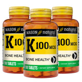 MASON NATURAL Vitamin K1 100 mcg capsules front view